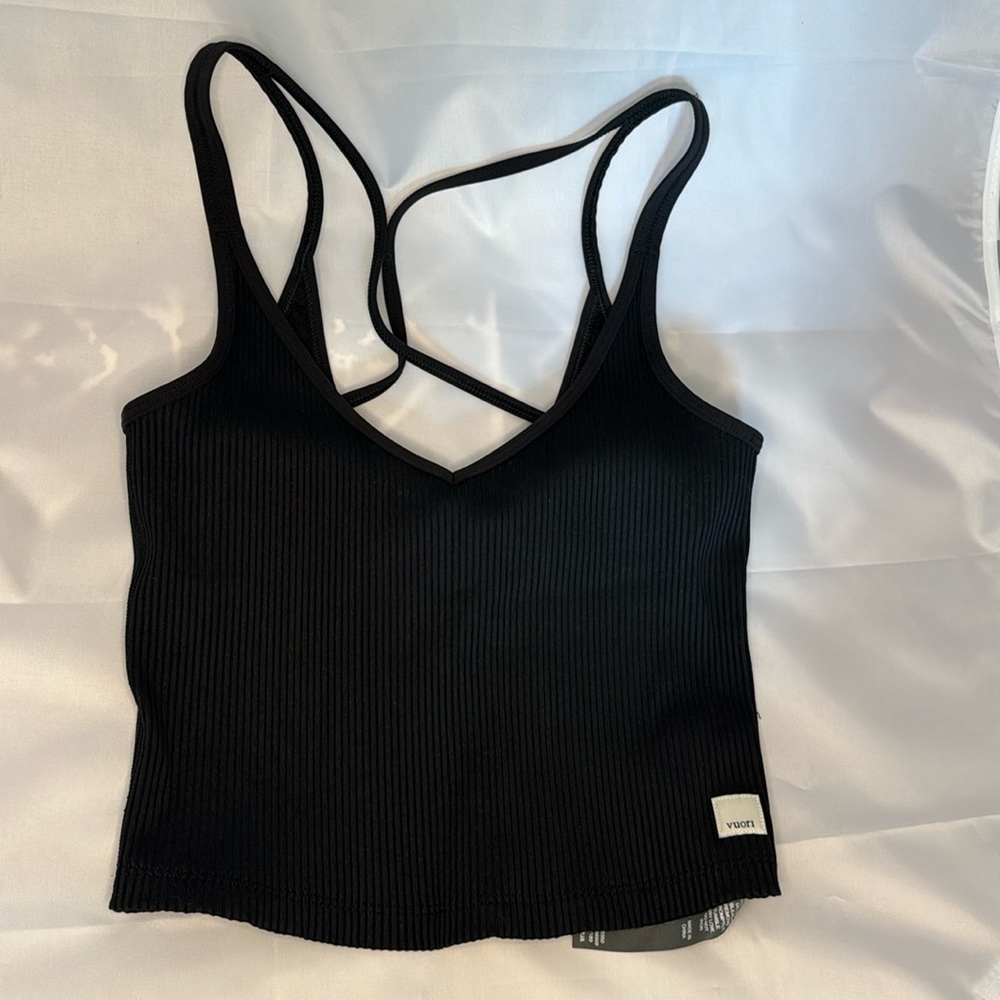 Vuori Cropped Tank Sports Bra XS Black